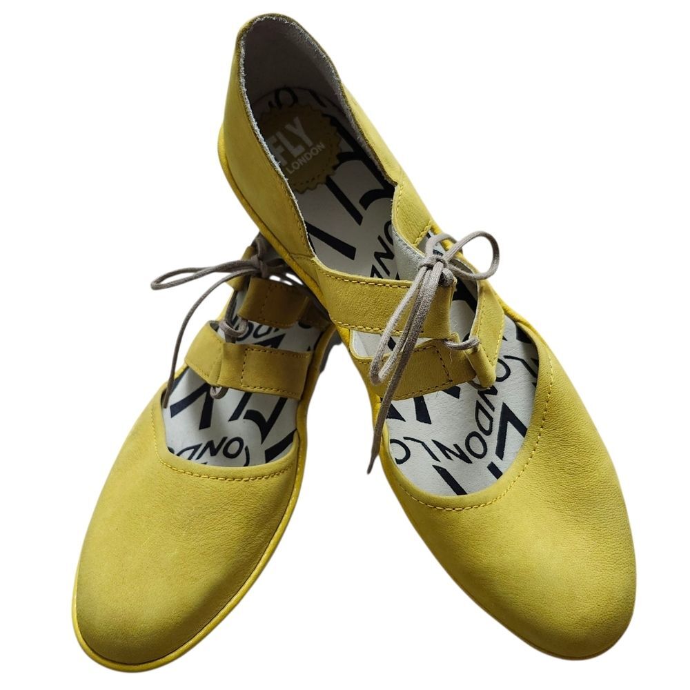 Fly London Yellow Suede Poma Lace Up Oxford. Sz. 11.5/42